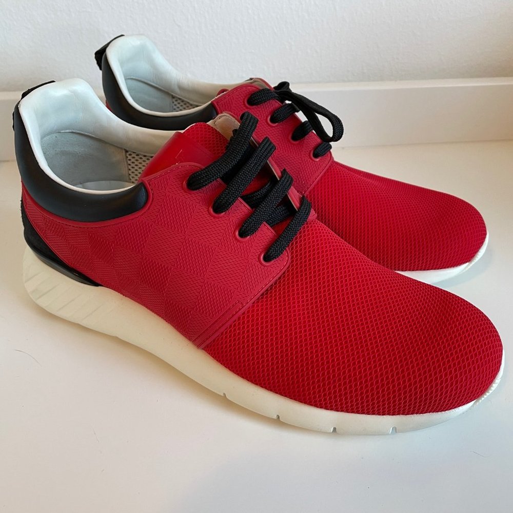 Louis Vuitton Red Men Fastlane Sneakers
